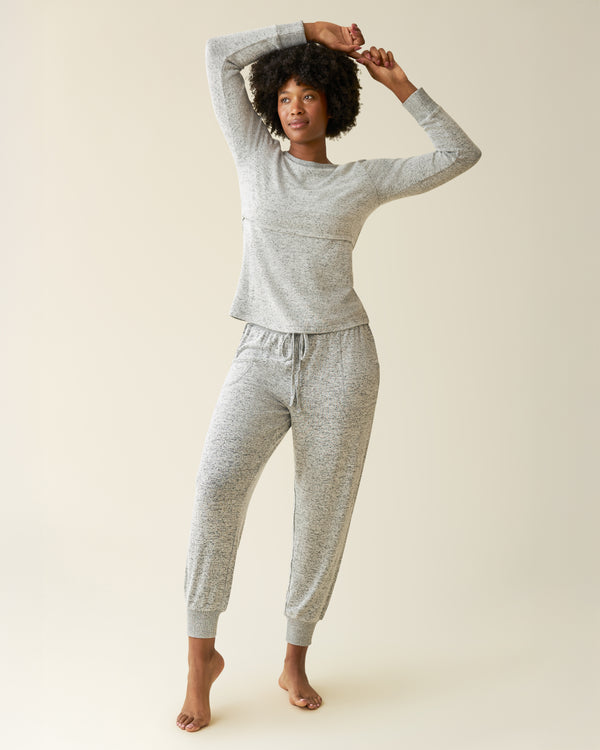 kindred bravely CozyKnit Nursing Pajama & Lounge Set Grey Heather