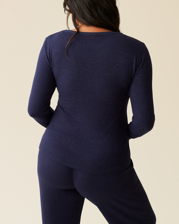 Kindred Bravely CozyKnit Nursing Pajama & Lounge Set Navy