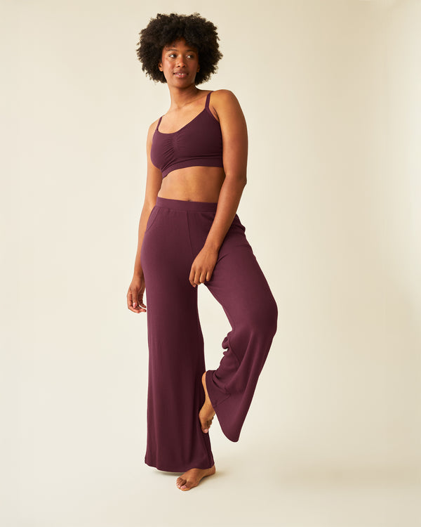 kindred bravely CozyKnit Wide Leg Lounge Pant Deep Burgundy