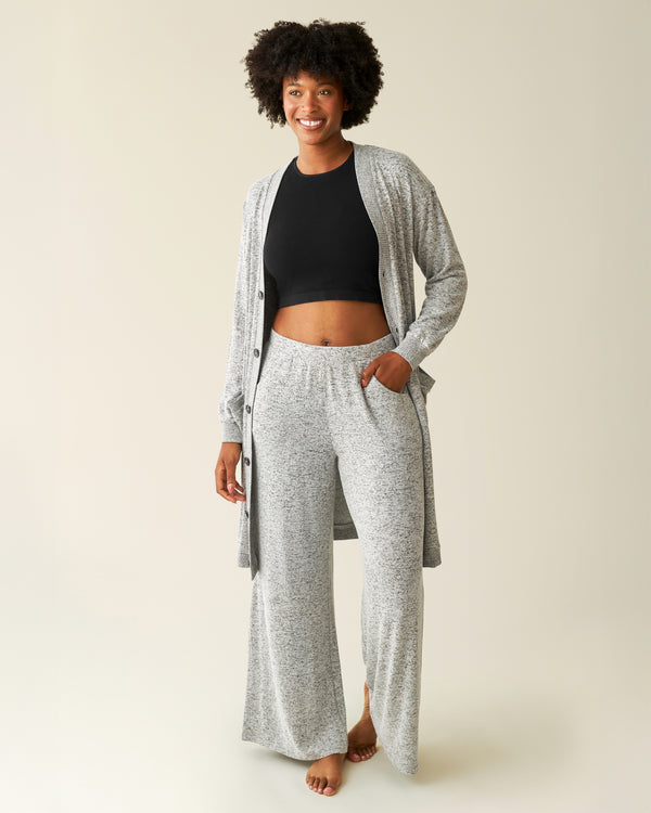 Kindred Bravely CozyKnit Wide Leg Lounge Pant Grey Heather
