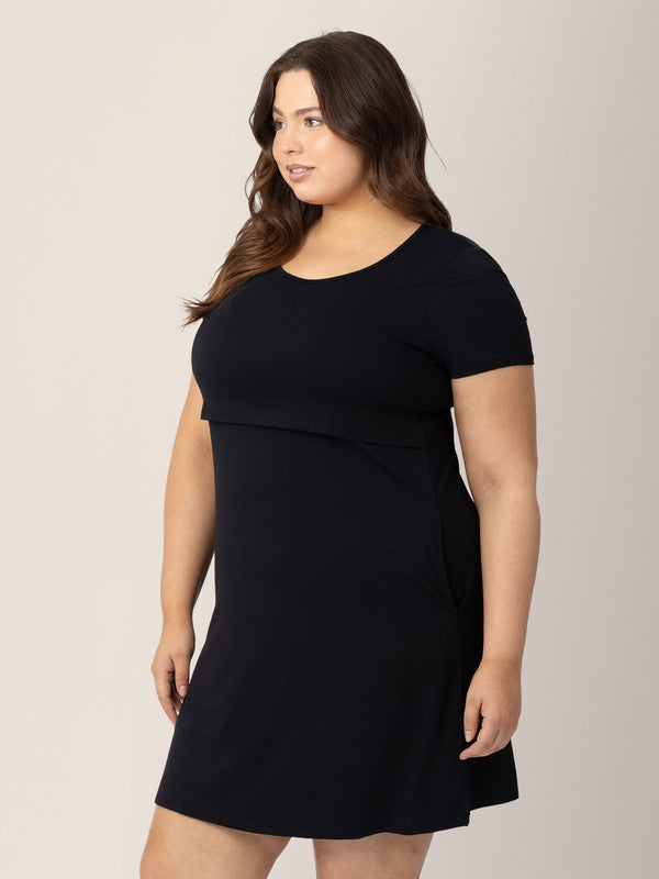 Kindred Bravely Eleanora Bamboo Maternity & Nursing Dress Black
