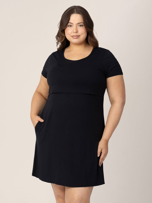 kindred bravely Eleanora Bamboo Maternity & Nursing Dress Black