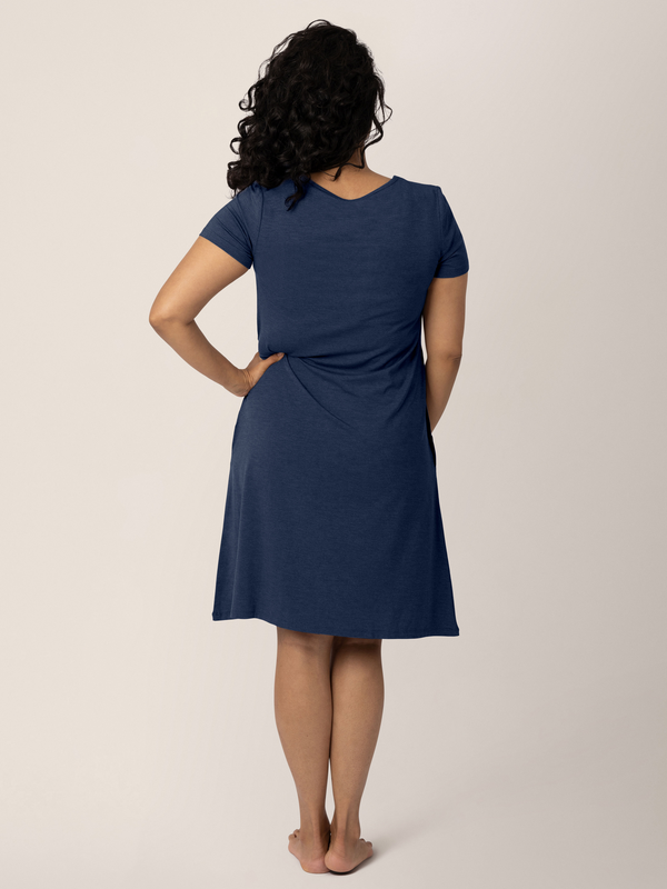 Kindred Bravely Eleanora Bamboo Maternity & Nursing Dress Navy Heather