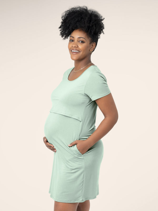Kindred Bravely Eleanora Bamboo Maternity & Nursing Dress Soft Mint