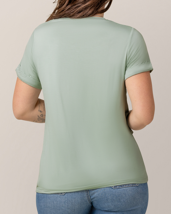 Kindred Bravely Everyday Asymmetrical Nursing T-shirt Aqua Mist