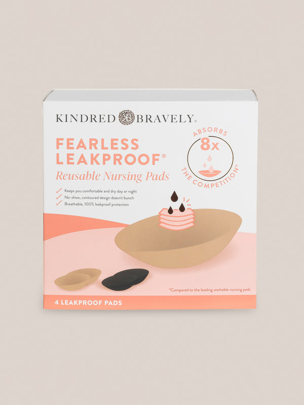 Kindred Bravely Fearless Leakproof® Reusable Nursing Pads Black & Beige