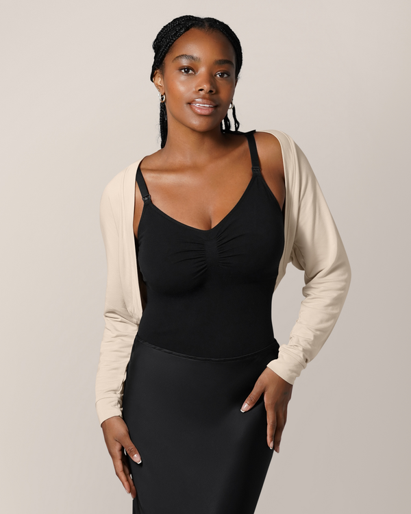 Kindred Bravely French Terry Cardigan Shrug Oatmeal