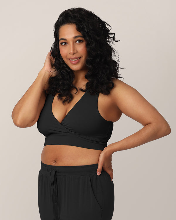 kindred bravely French Terry Racerback Nursing & Sleep Bra Black