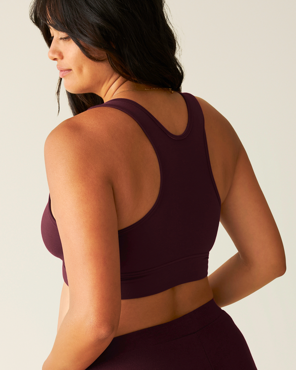 Kindred Bravely French Terry Racerback Nursing & Sleep Bra Deep Burgundy