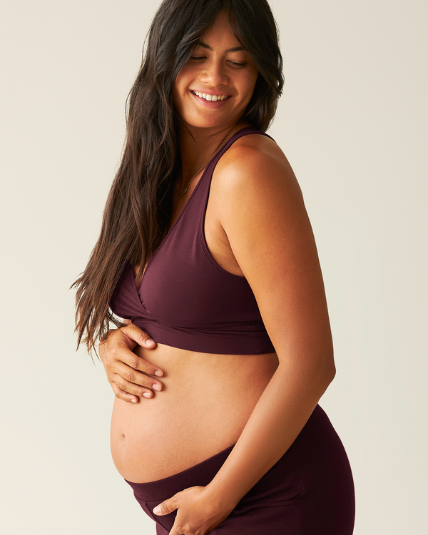 Kindred Bravely French Terry Racerback Nursing & Sleep Bra Deep Burgundy