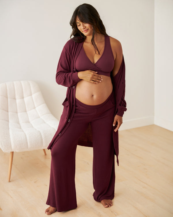 Kindred Bravely French Terry Racerback Nursing & Sleep Bra Deep Burgundy