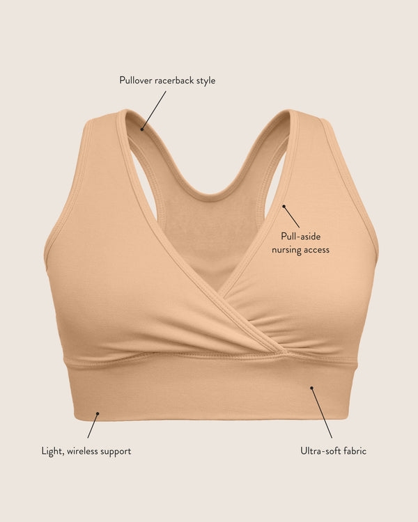 Kindred Bravely French Terry Racerback Nursing & Sleep Bra Evergreen