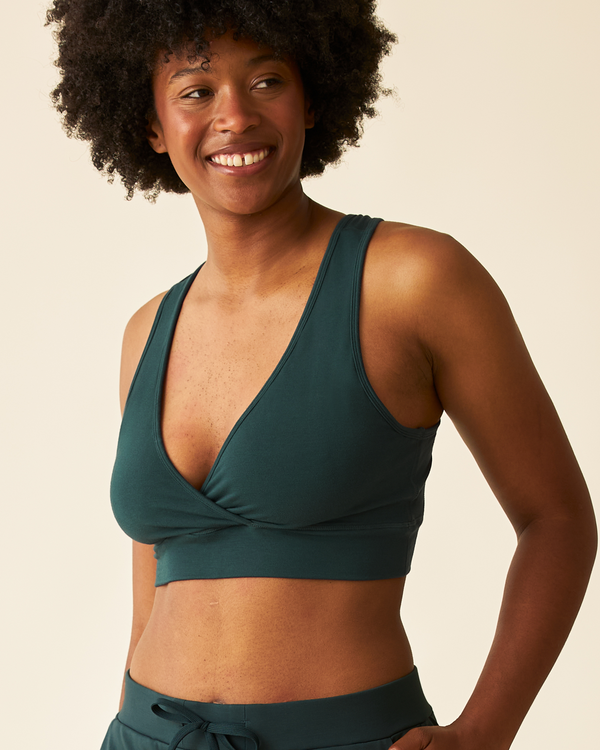 kindred bravely French Terry Racerback Nursing & Sleep Bra Evergreen