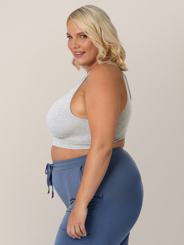 Kindred Bravely French Terry Racerback Nursing & Sleep Bra Grey Heather