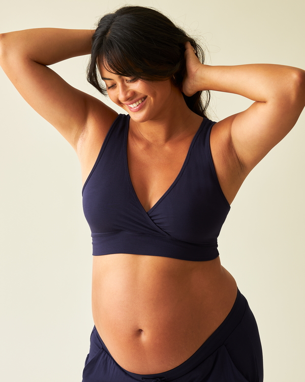 kindred bravely French Terry Racerback Nursing & Sleep Bra Navy