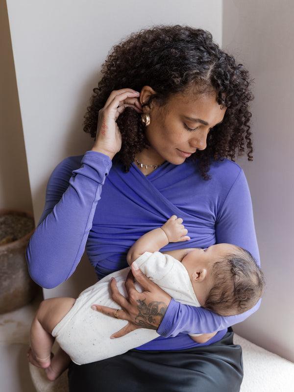 Kindred Bravely Gianna Shirred Maternity & Nursing Top Cobalt