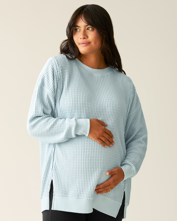 kindred bravely Joelle Thermal Maternity & Nursing Top Powder Blue