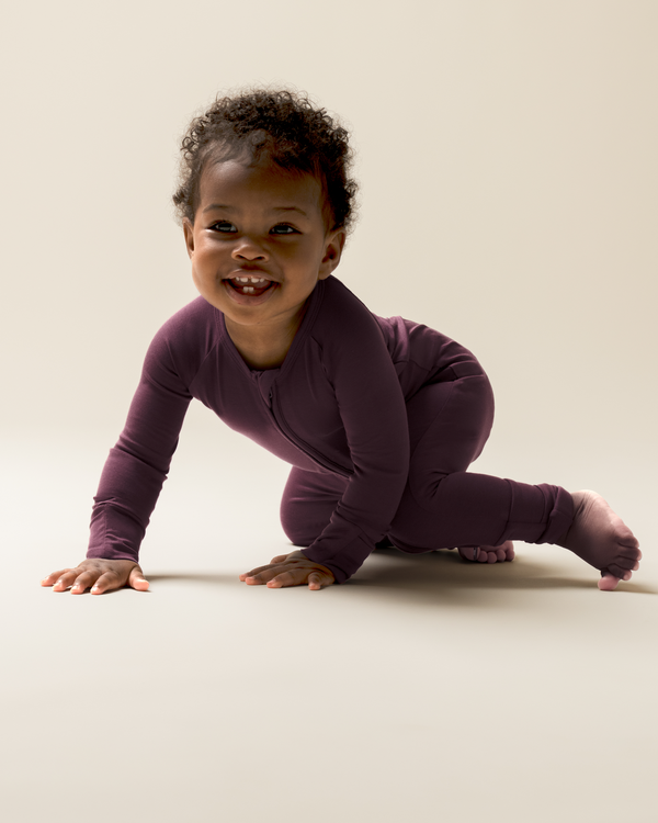 Kindred Bravely Bamboo Baby Pajamas Burgundy Plum