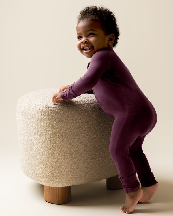 Kindred Bravely Bamboo Baby Pajamas Burgundy Plum