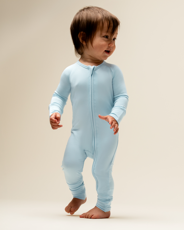kindred bravely Bamboo Baby Pajamas French Blue