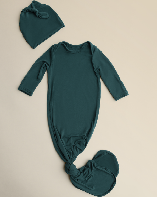 Kindred Bravely Bamboo Knotted Baby Gown Evergreen