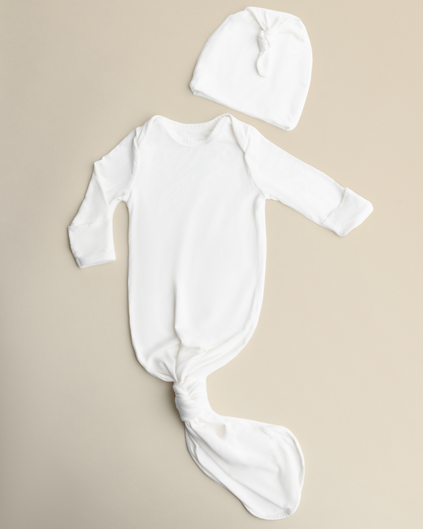 Kindred Bravely Bamboo Knotted Baby Gown Pearl