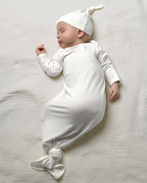 kindred bravely Bamboo Knotted Baby Gown Pearl