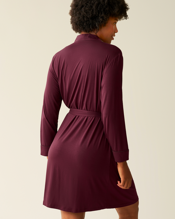 Kindred Bravely Clea Bamboo Robe Deep Burgundy