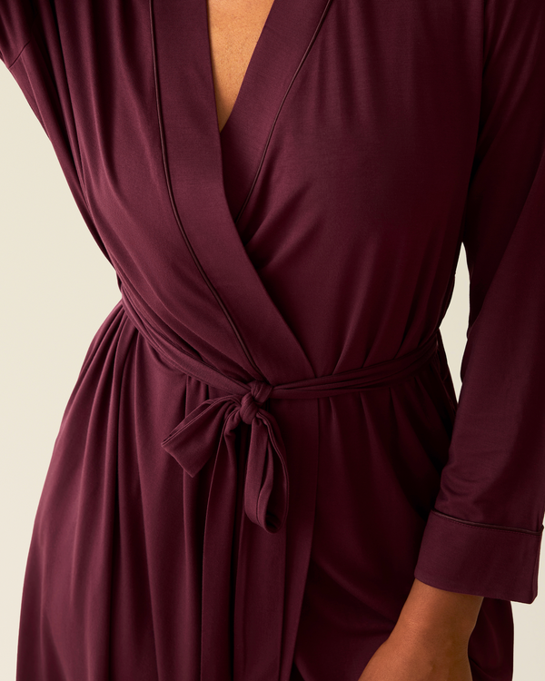 Kindred Bravely Clea Bamboo Robe Deep Burgundy