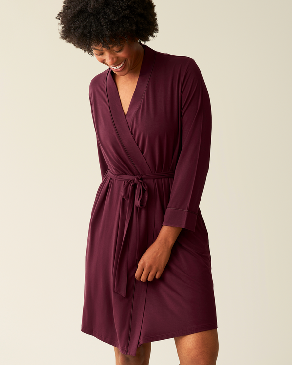 kindred bravely Clea Bamboo Robe Deep Burgundy