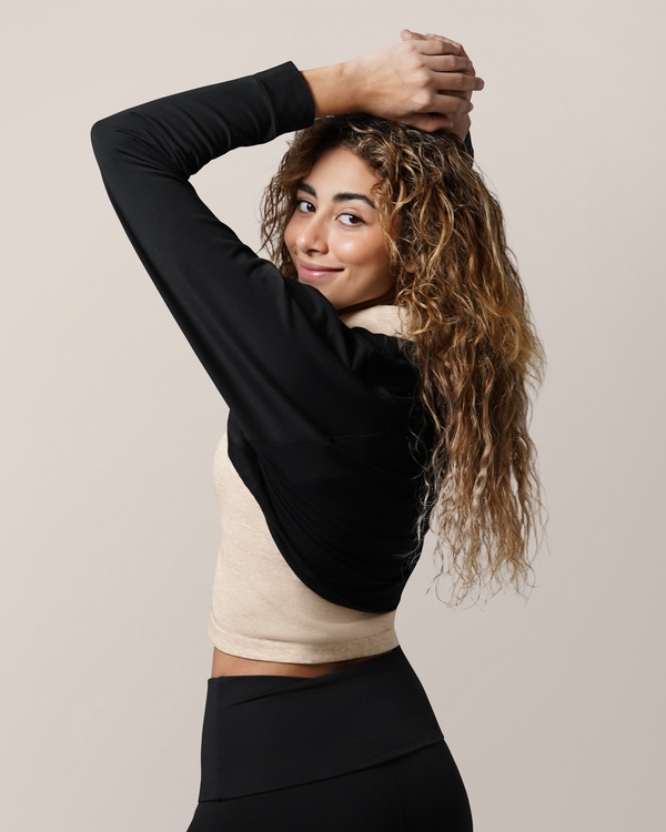 Kindred Bravely French Terry Cardigan Shrug Black