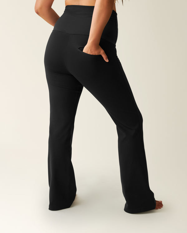 Kindred Bravely Maternity Ponte Flare Pant Black