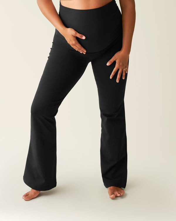 kindred bravely Maternity Ponte Flare Pant Black
