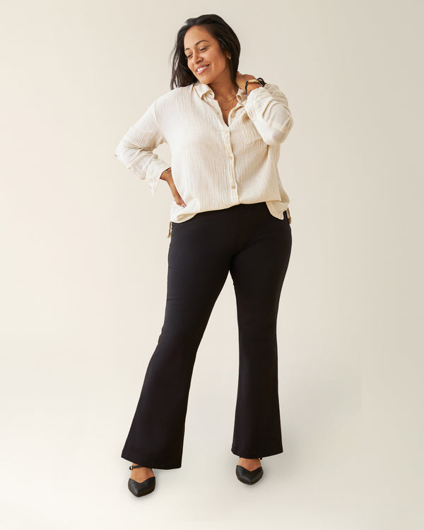 Kindred Bravely Postpartum Ponte Flare Pant Black