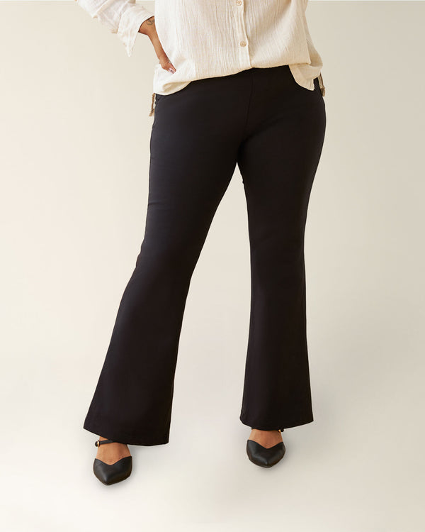 kindred bravely Postpartum Ponte Flare Pant Black