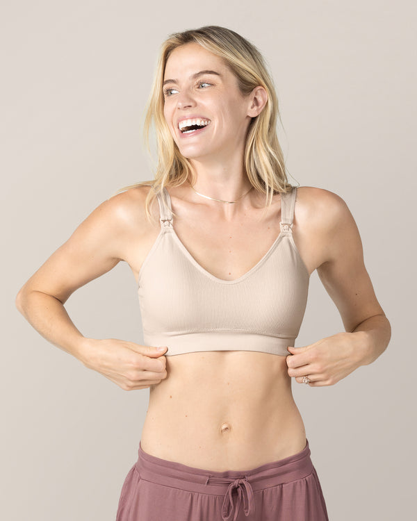 kindred bravely Mia Maternity & Nursing Lounge Bra Stone