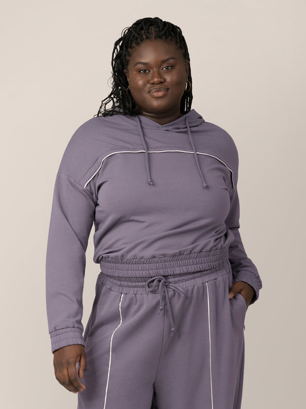 Kindred Bravely Mila Cropped Nursing Hoodie Granite