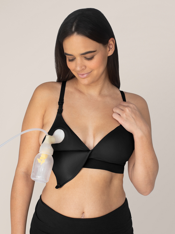 Kindred Bravely Minimalist Hands-Free Pumping & Nursing Bra Black