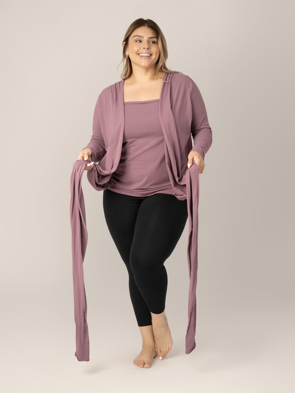 Kindred Bravely Organic Cotton Skin To Skin Long Sleeve Wrap Top Twilight