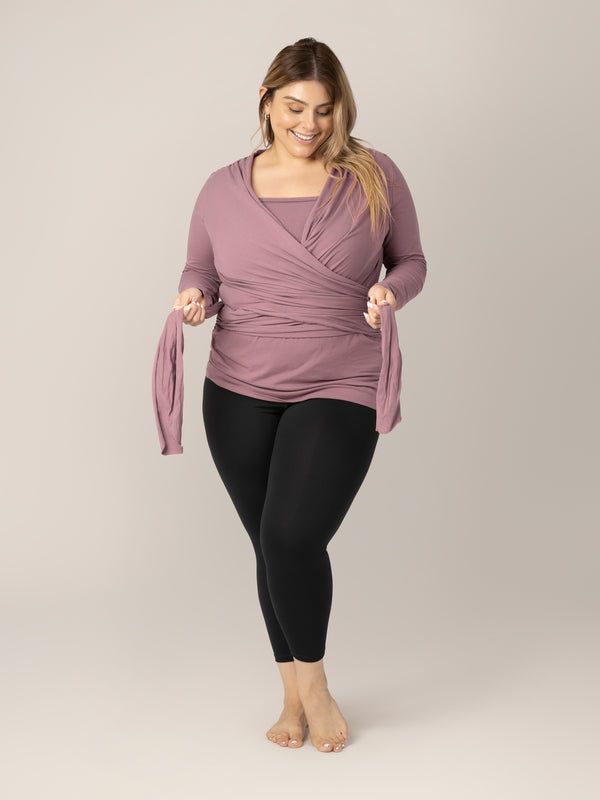 Kindred Bravely Organic Cotton Skin To Skin Long Sleeve Wrap Top Twilight