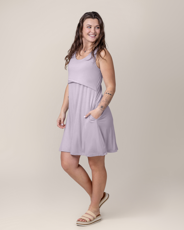 Kindred Bravely Penelope Crossover Nursing Dress Lavender Mist