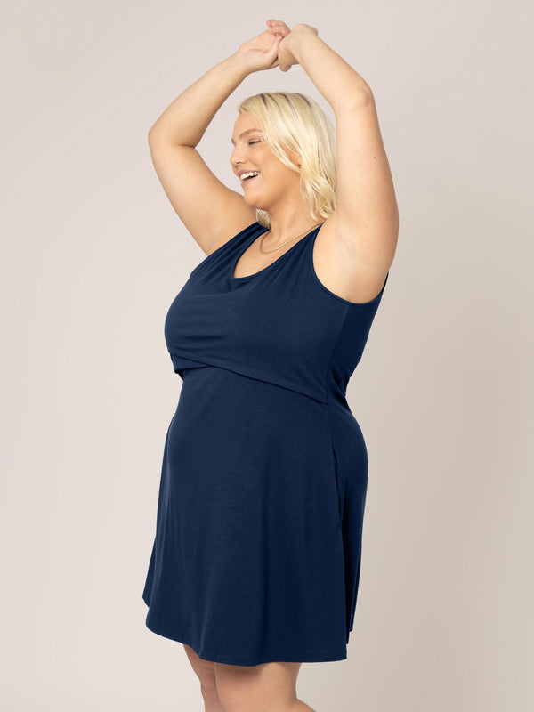 Kindred Bravely Penelope Crossover Nursing Dress Navy
