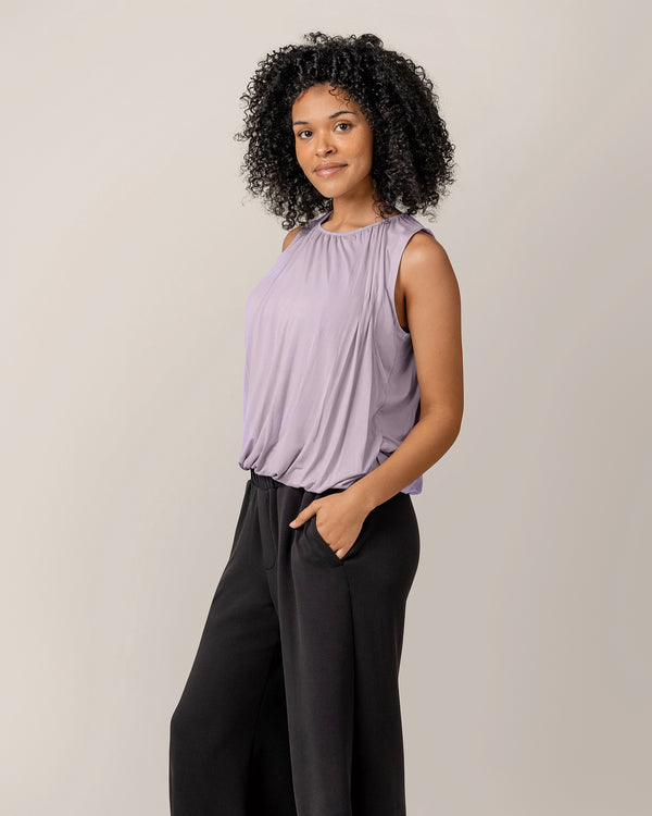 Kindred Bravely Piper Bubble Hem Nursing Tank Lavender Mist