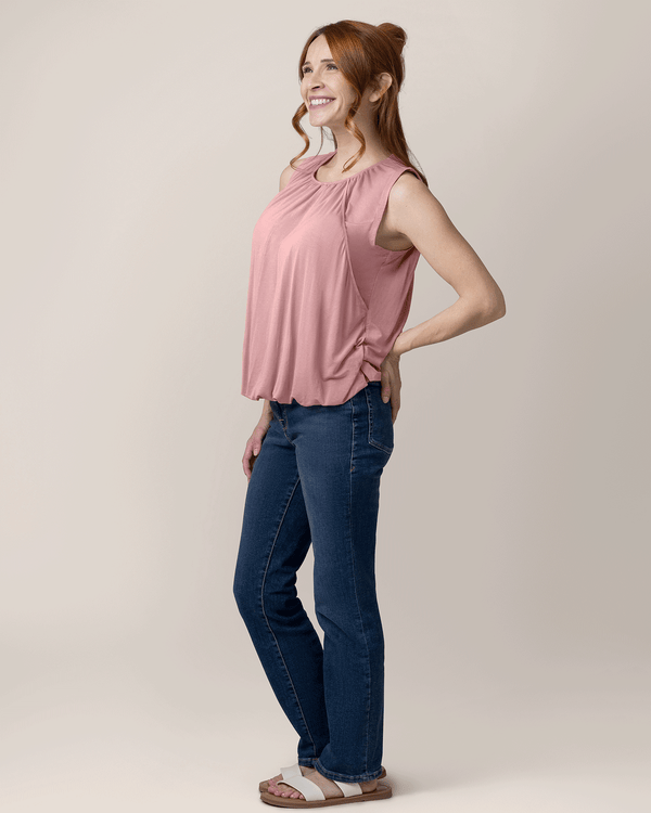 Kindred Bravely Piper Bubble Hem Nursing Tank Light Mauve