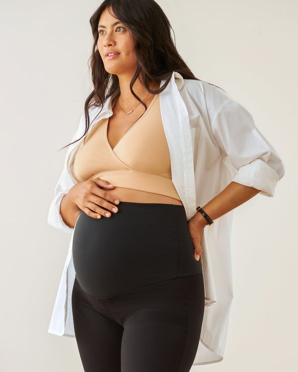 Kindred Bravely Poplin Maternity & Nursing Button Up Shirt White