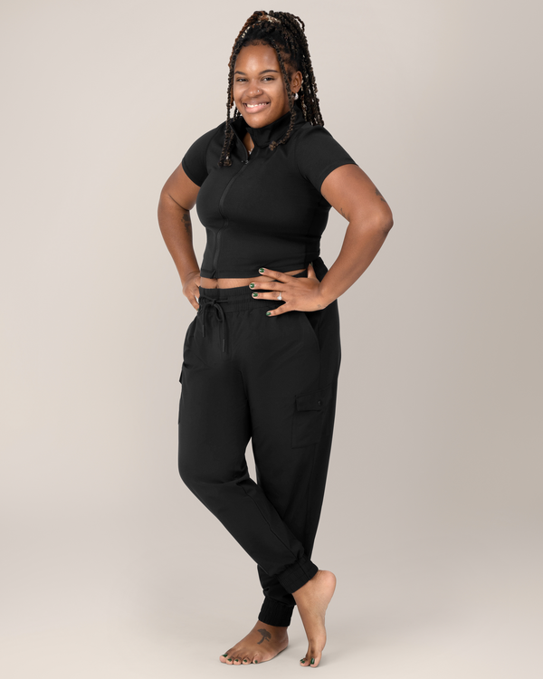 Kindred Bravely Remy Maternity & Postpartum Cargo Jogger Black
