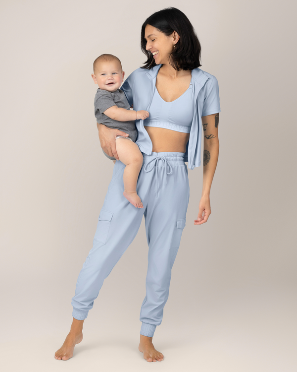 kindred bravely Remy Maternity & Postpartum Cargo Jogger French Blue