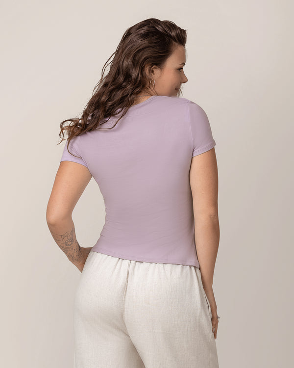 Kindred Bravely Ribbed Bamboo Crew Neck Nursing T-shirt Lavender Mist