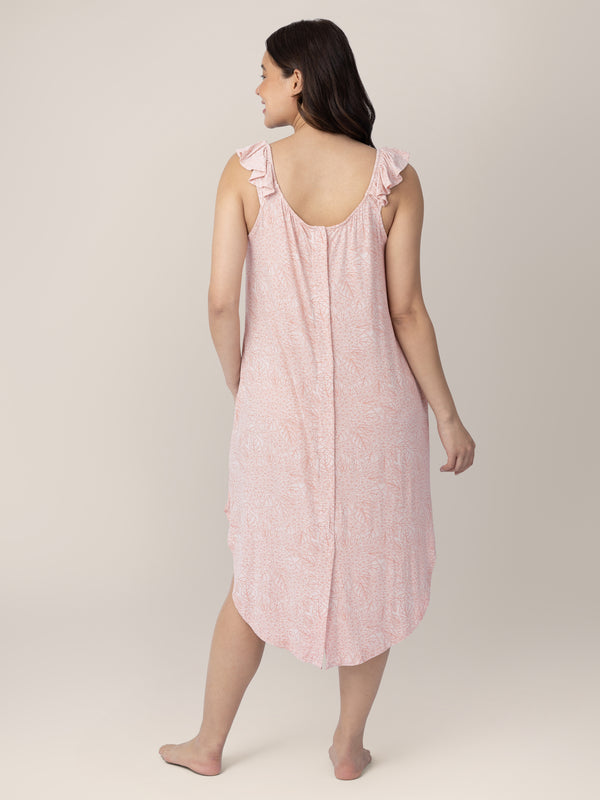 Kindred Bravely Ruffle Strap Labor & Delivery Gown Pink Hydrangea