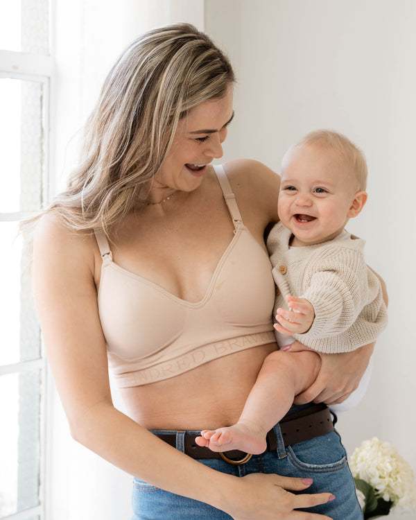 Kindred Bravely Signature Sublime® Contour Hands-Free Pumping & Nursing Bra Beige
